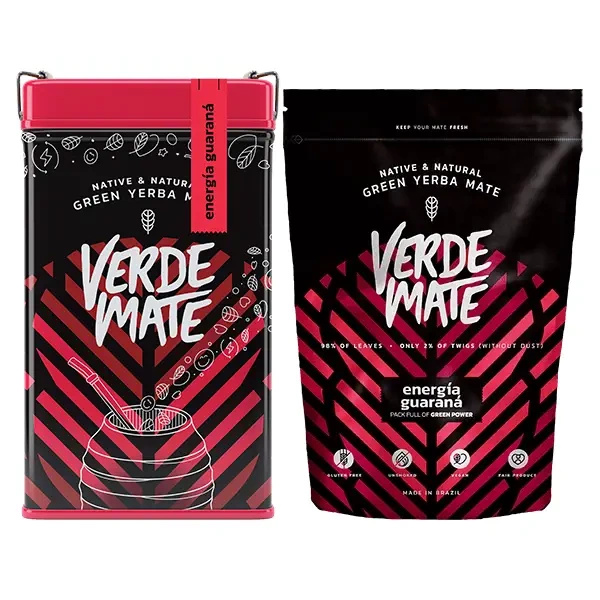 Yerbera Yerba Mate Verde Mate Energia guarana 2x500g
