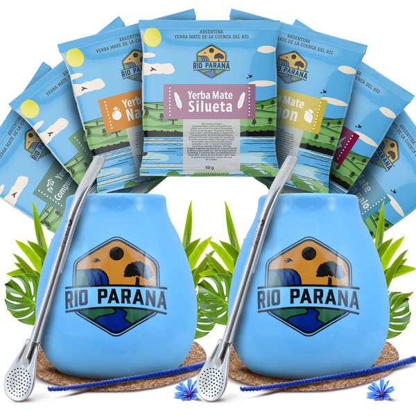 Rio Parana Mate Tee Set FÜR ZWEI Kalebasse Bombilla