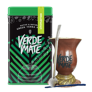 Set Yerbera Verde Mate Chimarrao 0.5kg Cuia