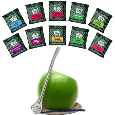 Mate Tee Green Set 500g Mate Becher Bombilla 10x50g