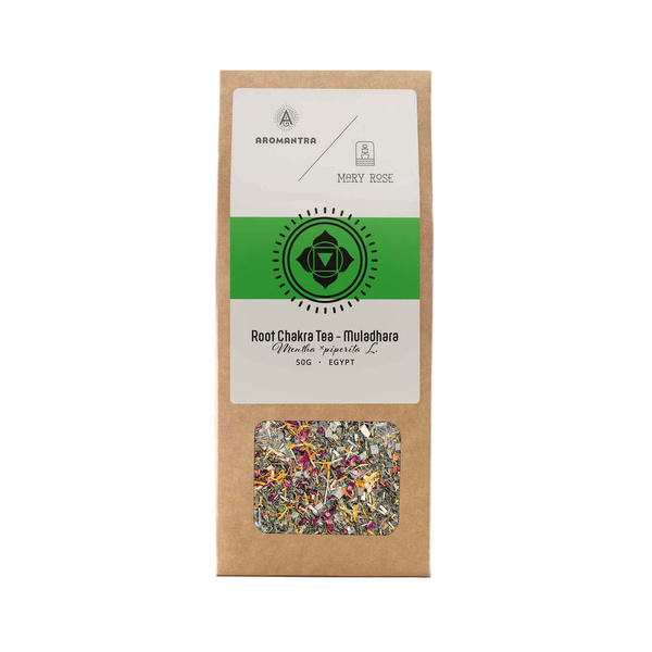 Set für Wurzelchakra (Muladhara): Chakra-Tee + magischer Stein
