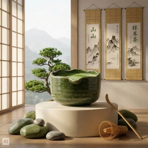 Geschenkset: japanischer Premium-Matcha + matchawan + Bambuszubehör