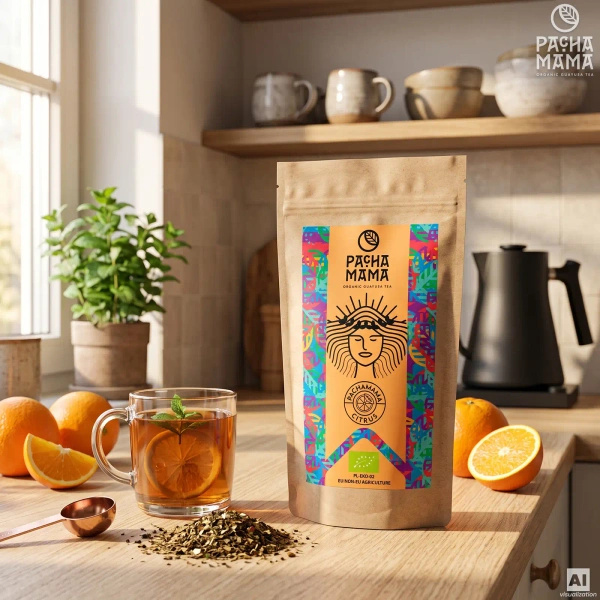 Set Guayusa Pachamama Citrus 100g + Kalebasse + Bombilla