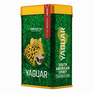 Yerbera – Dose + Yaguar Amore 500 g 0,5 kg – Kräuter- und Früchte-Mate Tee aus Brasilien 