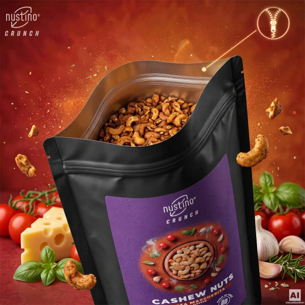 Nustino Crunch – Geröstete Cashewkerne – Pizza Margherita Flavour 100 g