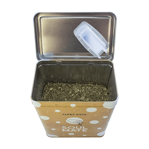 Yerbera – Metalldose + Soul Mate Orgánica Menta Limon 0,5 kg