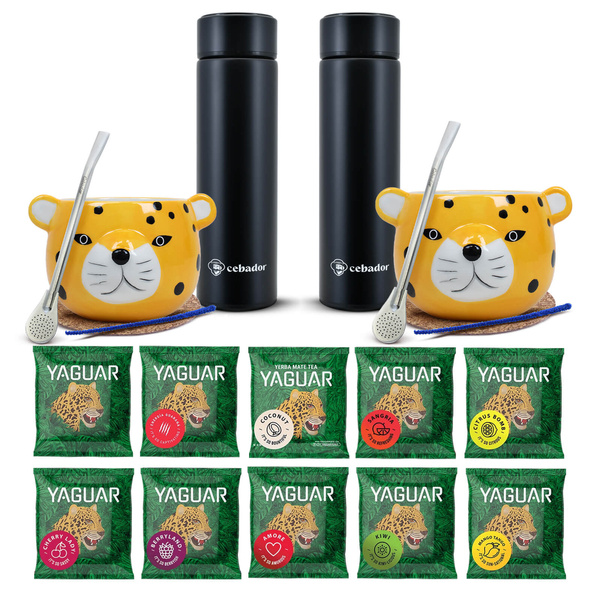 Yerba Mate Thermos Bombilla Set für zwei Personen 500g