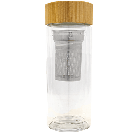 Mate to Go – Thermosflasche aus Glas mit Teeei – 300 ml