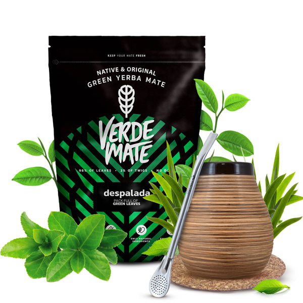 Mate Tee Set Verde Mate 400g 0,4kg Kalebasse + Bombilla