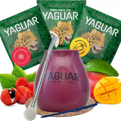 Satz Yerba Mate Guarana BIG Kalebasse Bombilla