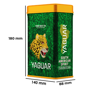 Yerbera – Dose + Yaguar Amore 500 g 0,5 kg – Kräuter- und Früchte-Mate Tee aus Brasilien 