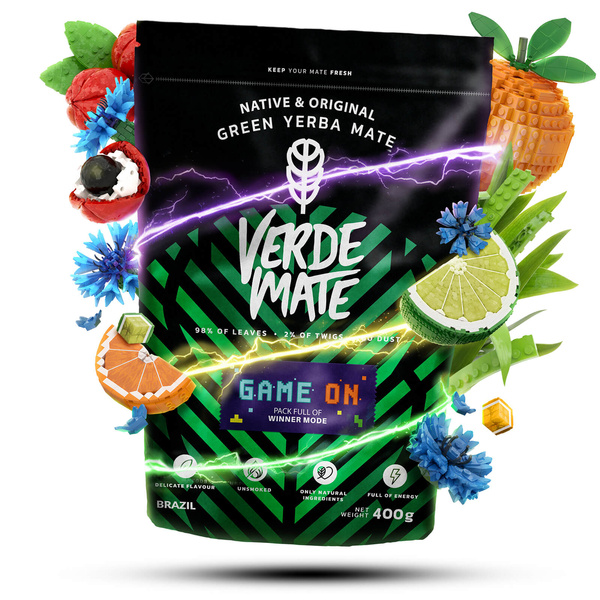 Mate Tee Set Verde Mate Game On 400g 0,4kg Kalebasse + Bombilla