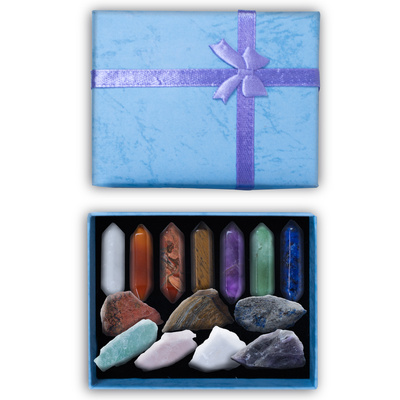 Set mit Chakrasteinen – in einer Geschenkbox