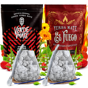 Mate Tee Set FÜR ZWEI Kalebasse Bombilla 1000g