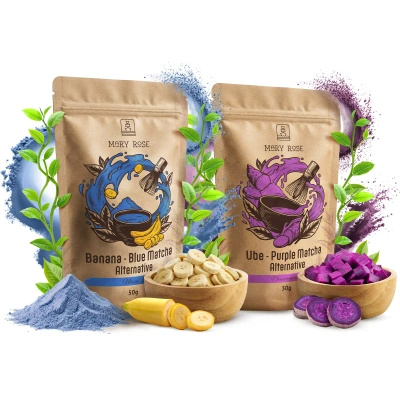 Set farbiger Matchas: Purple Matcha + Blue Matcha