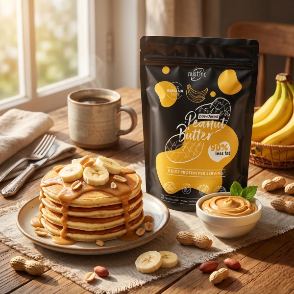 Nustino – Erdnussbutter in Pulverform – Banana (ohne Zuckerzusatz) 400 g
