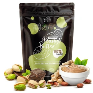Geschenkset mit Erdnussbutterpulver Nustino: Pure + Chocolate + Pistachio & Chocolate 3x400g