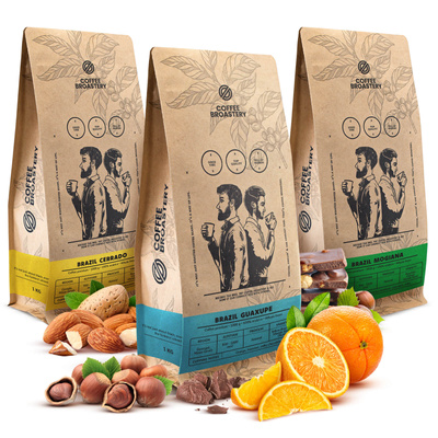 Set Bro Coffee Roastery Brazil Samba + Brazil Guaxupe + Brazil Cerrado 3x1kg (3kg)