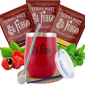 Mate Tee El Fuego Set: Proben 3x50g + TermoLid + Bombilla