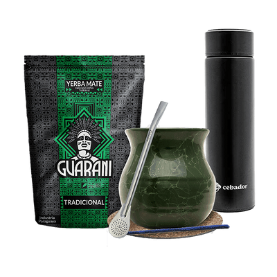 Set Yerba Guarani Elaborada 500g Mate Becher Thermosflasche
