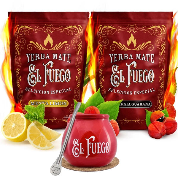 El Fuego Mate Tee Set Keramik Kalebasse Bombilla