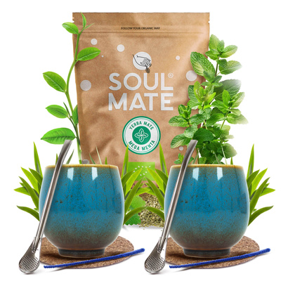 Mate Tee Set Soul Mate 500g 0,5kg 2x Kalebasse + 2x Bombilla