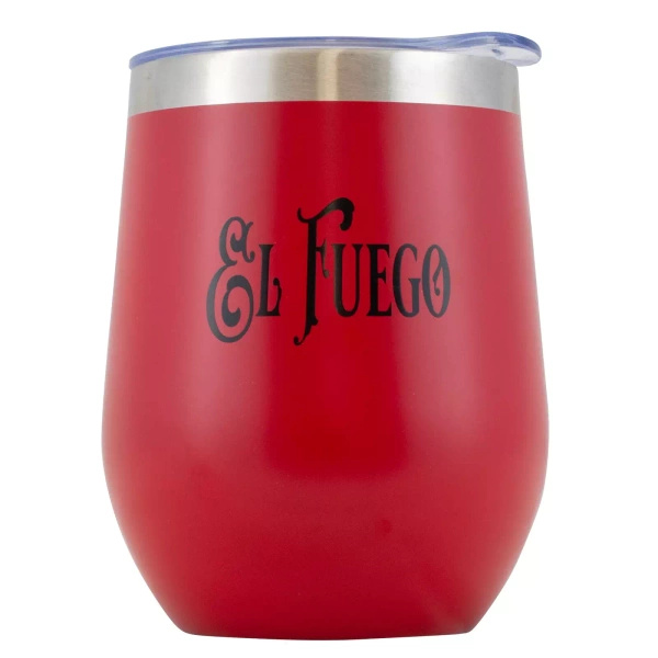 TermoLid – Stahl-Mate Becher mit Deckel – El Fuego (rot) – 350 ml