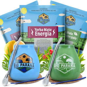 Rio Parana Mate Tee Set FÜR ZWEI Kalebasse Bombilla