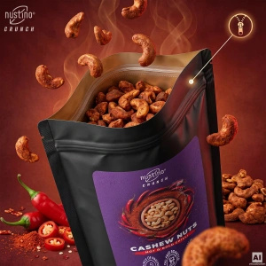 Nustino Crunch – Geröstete Cashewkerne – Hot & Bold Chilli 200 g