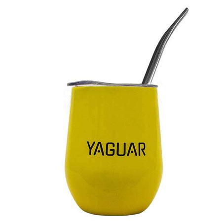 TermoLid – Stahl-Mate Becher mit Deckel – Yaguar (gelb) – 350 ml