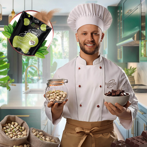 Nustino – Erdnussbutter in Pulverform – Pistachio & Chocolate (ohne Zuckerzusatz) 400 g