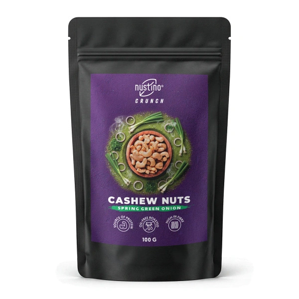 Nustino Crunch – Geröstete Cashewkerne – Spring Green Onion 100 g