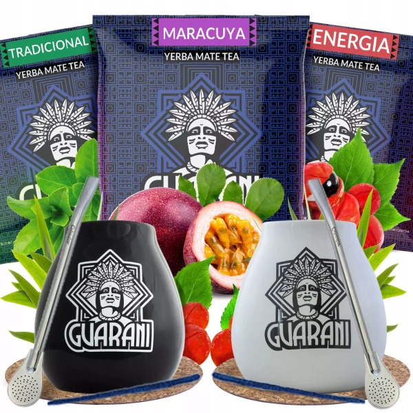 Mate Tee Set für zwei 3x50g 150g 2x Kalebasse + 2x Bombilla