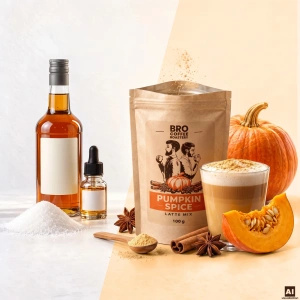 Set für Pumpkin Spice Latte: Kaffee Bro Coffee Roastery Brazil Cerrado 1kg + Pumpkin Spice Latte Mix 100g