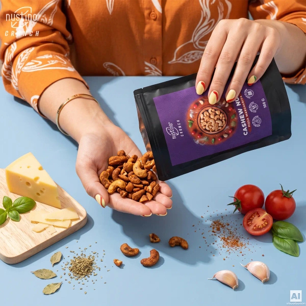Nustino Crunch – Geröstete Cashewkerne – Pizza Margherita 100 g