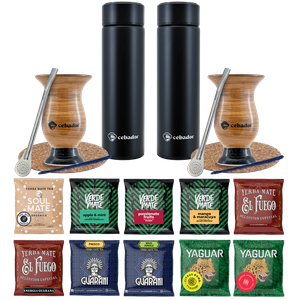 Yerba Mate Thermos Bombilla Set für zwei Personen 500g