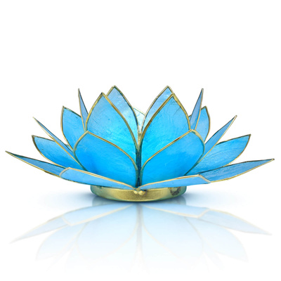 Kerzenständer "Lotusblume" - blau