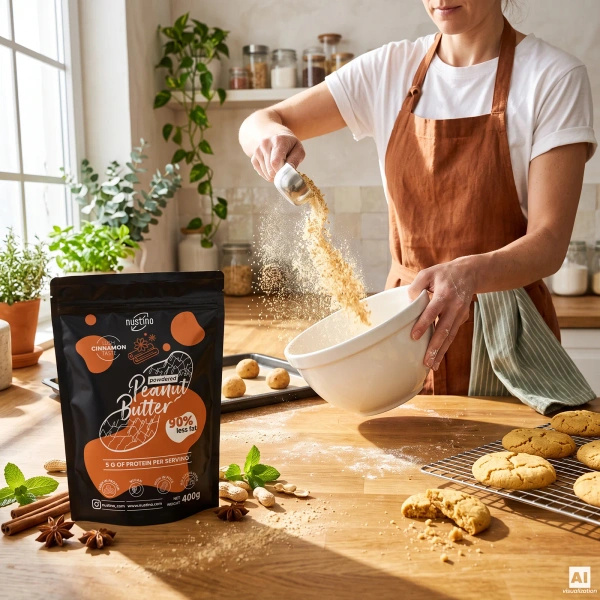 Nustino – Erdnussbutter in Pulverform – Cinnamon 400 g