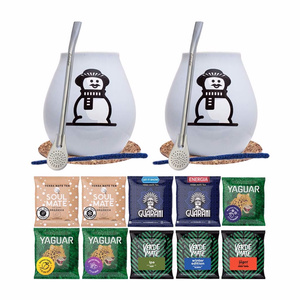 Geschenkset für Paare Wintern – Mate Tee 10 x 50 g (500 g) + 2 x Zubehör