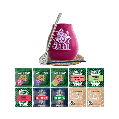 Mate Tee Set 500g Mate Becher Bombilla 10x50g