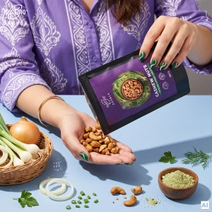 Nustino Crunch – Geröstete Cashewkerne – Spring Green Onion 100 g
